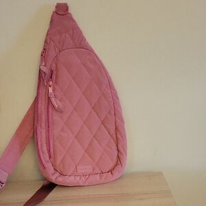 Vera Bradley Rose Quilted Sling Backpack